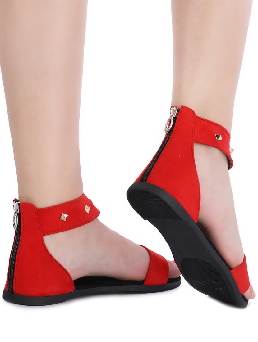 red ankle strap sandal - 15231017 - Zoom Image - 3