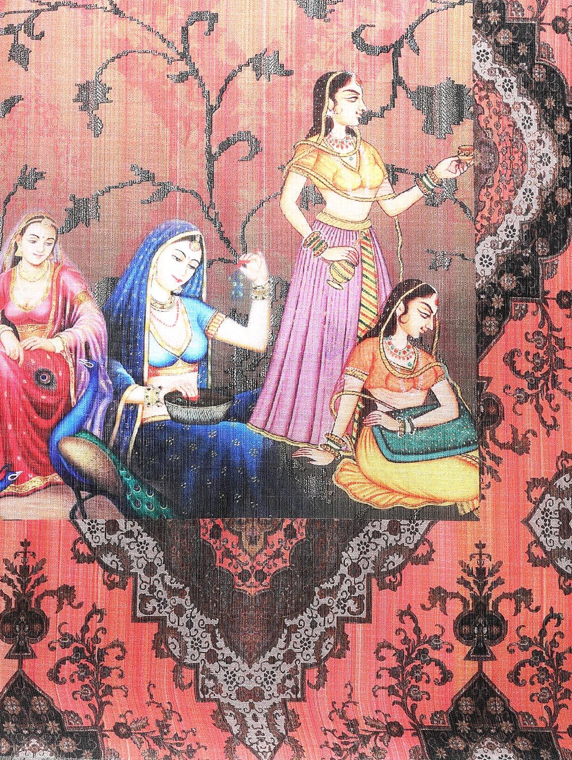 orange khadi printed dupatta - 15236101 - Zoom Image - 3