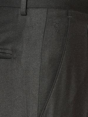 grey cotton blend pleated formal trouser - 15236397 - Standard Image - 3