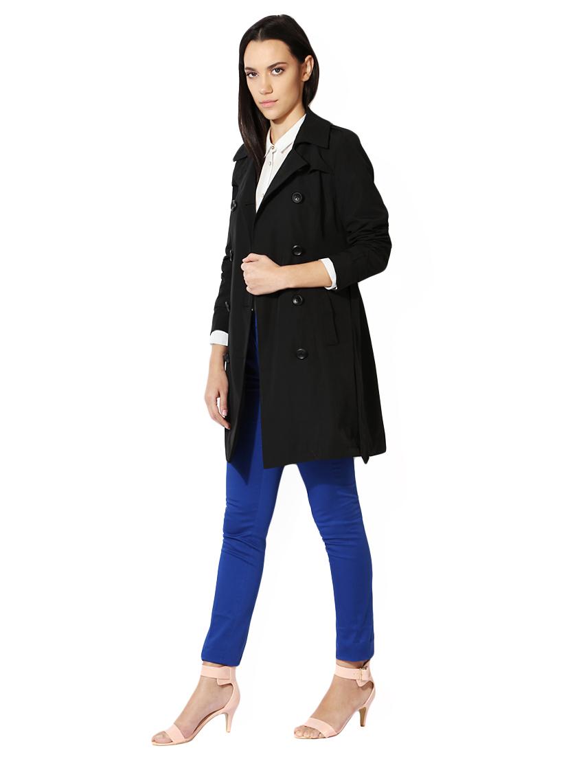black solid cotton trench coat - 15236737 - Zoom Image - 3