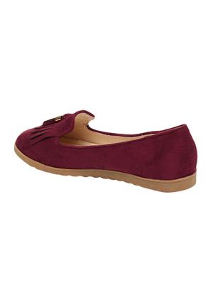 maroon suede slip on loafers - 15237016 - Standard Image - 3
