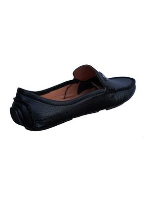 black leatherette slip on loafers - 15240047 - Standard Image - 3