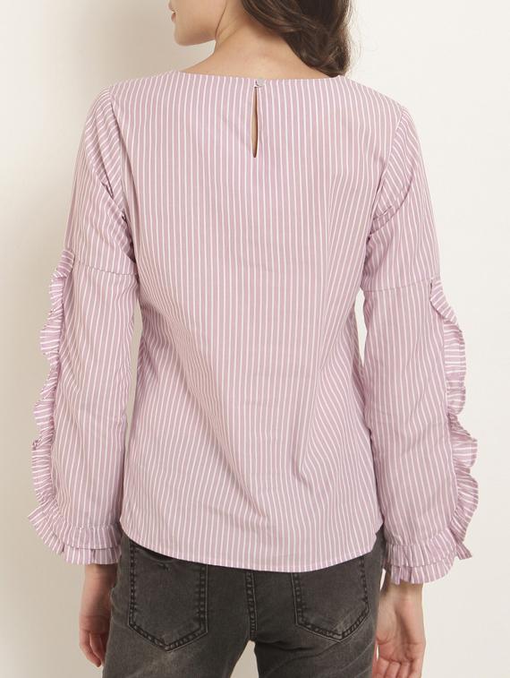 frill detail striped top - 15240604 - Zoom Image - 3