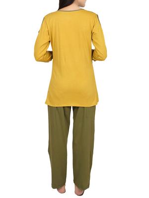 key hole neck top with pajama set - 15240894 - Standard Image - 3