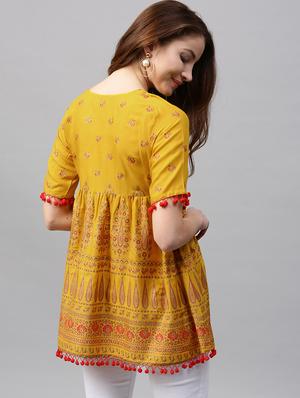 printed flared kurti - 15242591 - Standard Image - 3