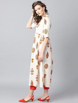 floral flared kurta - 15242659 - Standard Image - 3