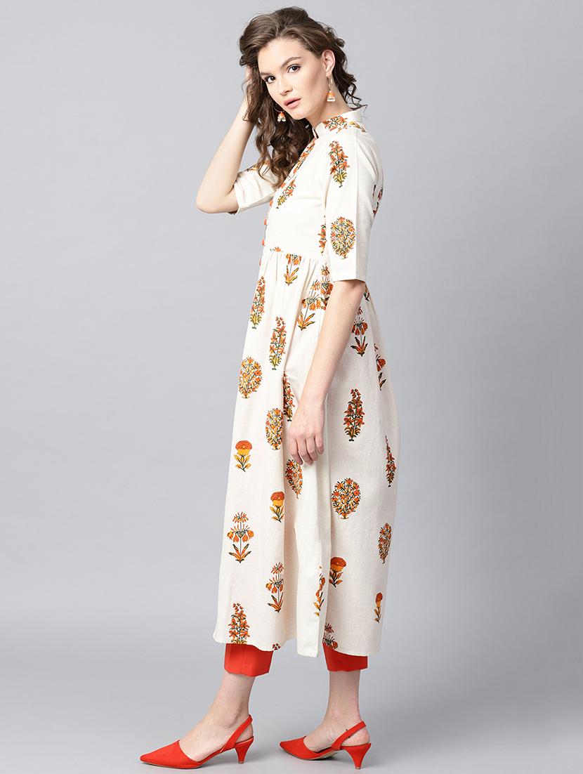 floral flared kurta - 15242659 - Zoom Image - 3