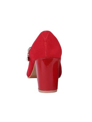 red faux leather slip on pumps - 15249488 - Standard Image - 3