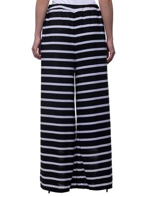 black striped viscose palazzo - 15252387 - Standard Image - 3