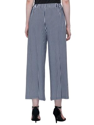 navy blue viscose palazzo - 15252394 - Standard Image - 3