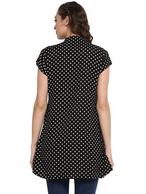 black crepe straight kurti - 15252416 - Standard Image - 3