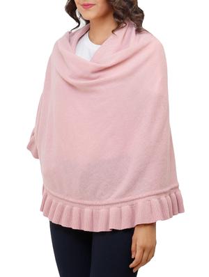 ruffled hem solid cape - 15253462 - Standard Image - 3