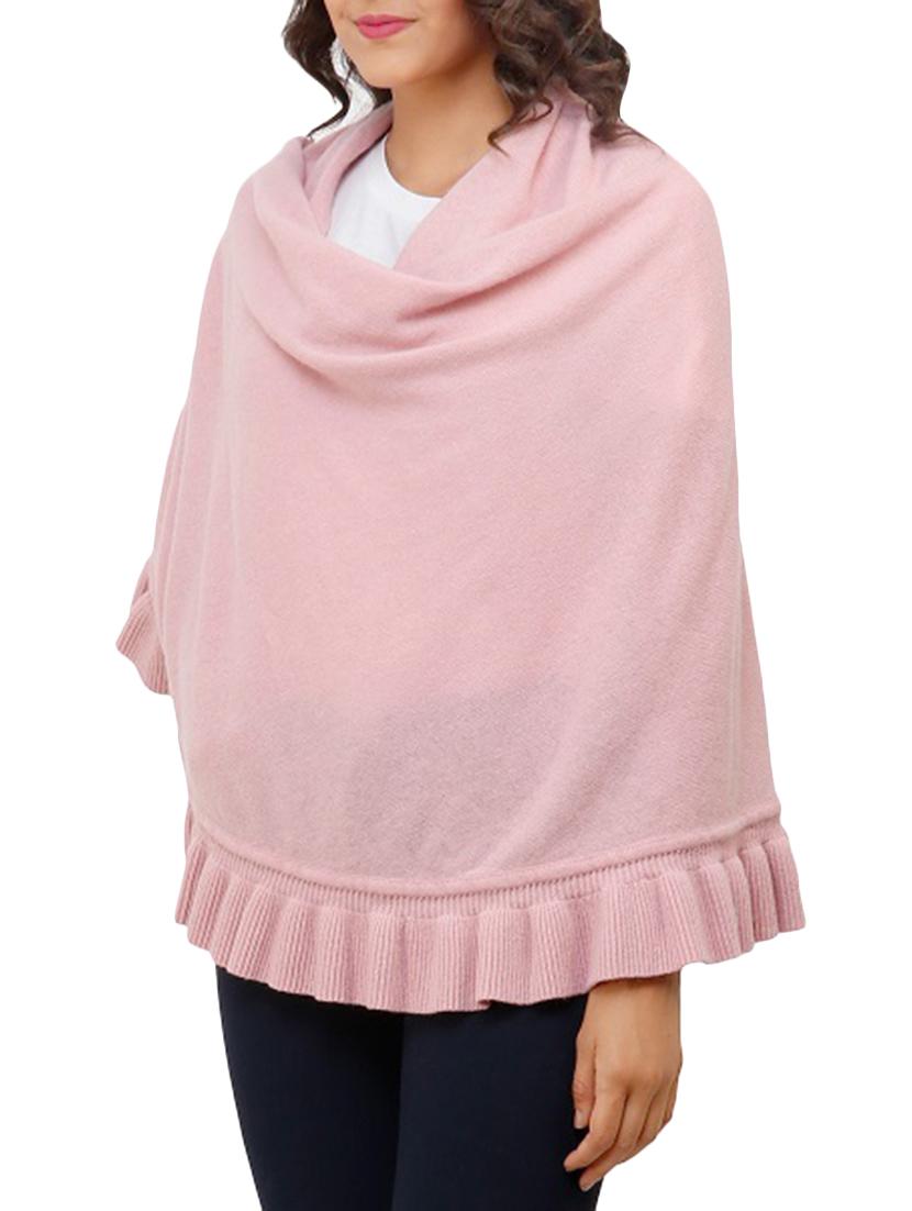 ruffled hem solid cape - 15253462 - Zoom Image - 3