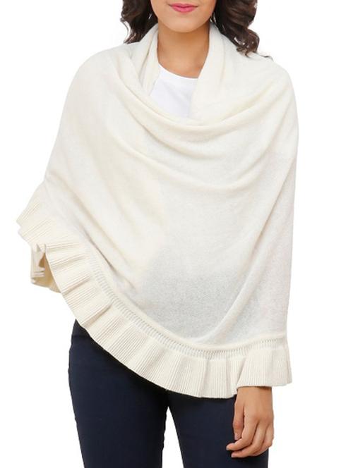 ruffled hem solid cape - 15253463 - Standard Image - 1