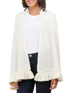 ruffled hem solid cape - 15253463 - Standard Image - 3