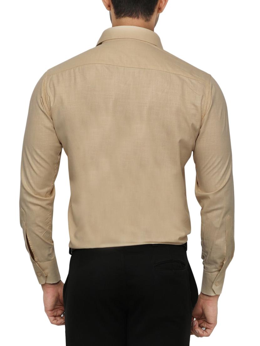 beige cotton formal shirt - 15253706 - Zoom Image - 3