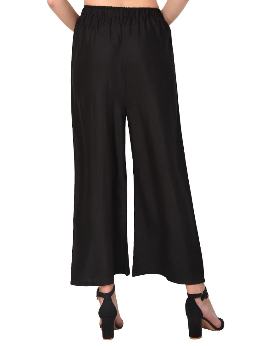 black rayon palazzos - 15254198 - Zoom Image - 3