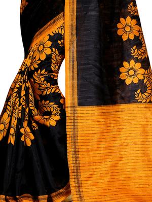 black silk bhagalpuri saree with blouse - 15255857 - Standard Image - 3