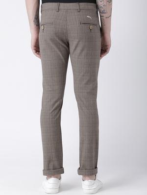 brown cotton flat front casual trouser - 15258478 - Standard Image - 3