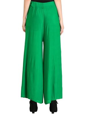 green viscose palazzos - 15258620 - Standard Image - 3