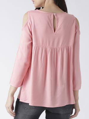 cold shoulder embroidered top - 15260008 - Standard Image - 3