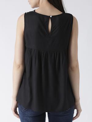 keyhole back embroidered top - 15260021 - Standard Image - 3