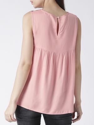 pink rayon embroidered top - 15260026 - Standard Image - 3