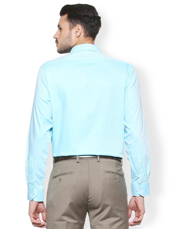 blue cotton formal shirt - 15260064 - Zoom Image - 3
