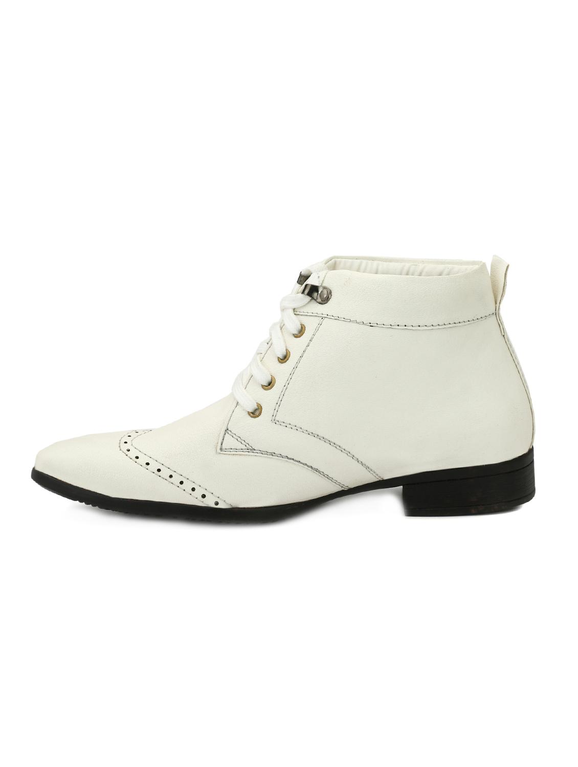 white leatherette lace-up derbys - 15260958 - Zoom Image - 3