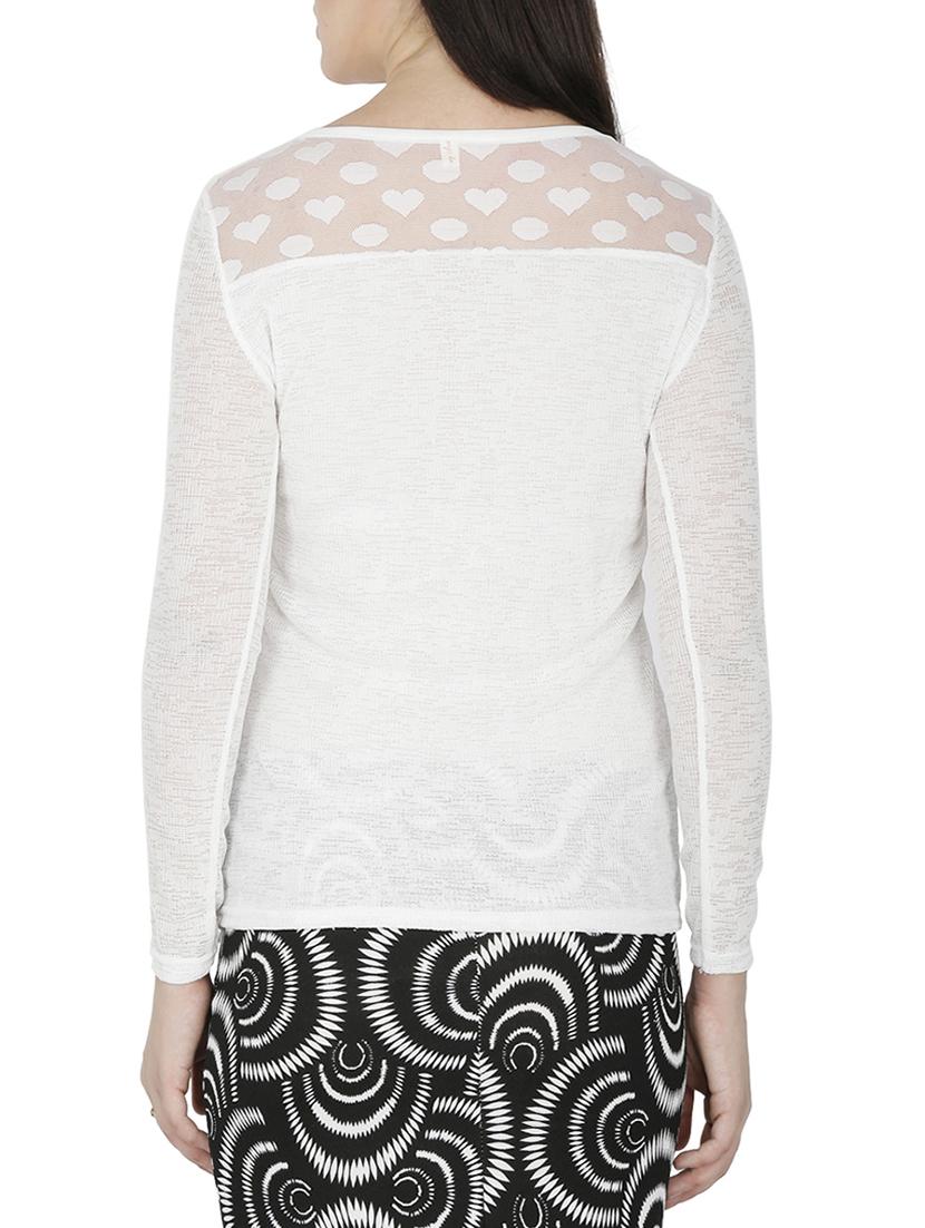 Embellished sheer yoke and sleeve top - 15262279 - Zoom Image - 3