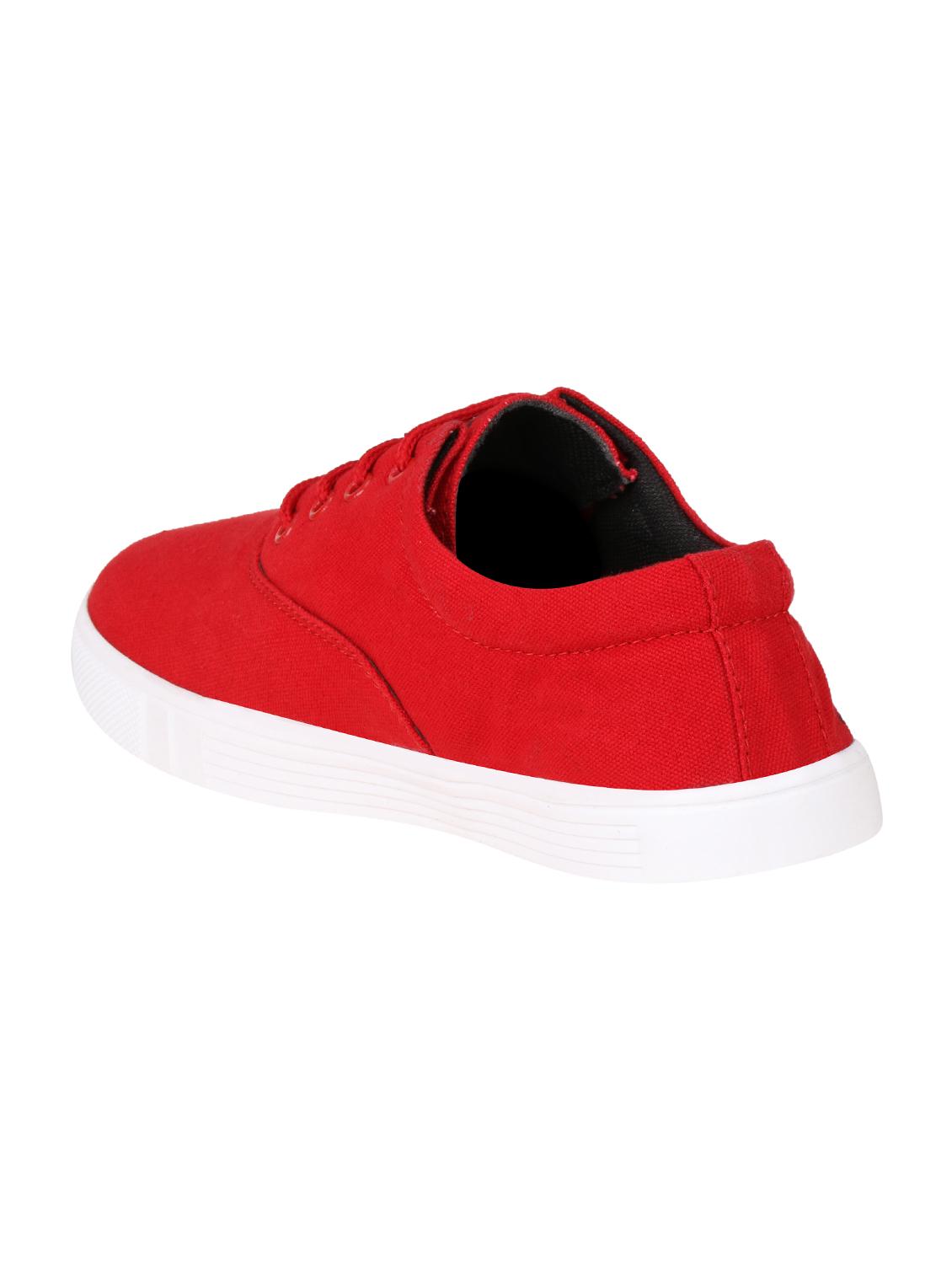 red Canvas lace up sneaker - 15263787 - Zoom Image - 3