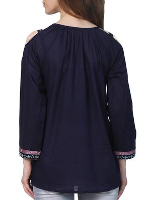 tie up neck embroidered tunic - 15265641 - Standard Image - 3