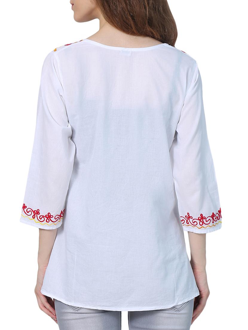 embroidered v neck tunic - 15265658 - Zoom Image - 3