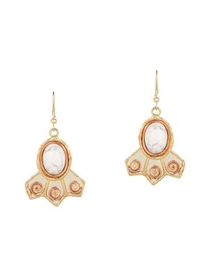 gold brass drop earring - 15266755 - Standard Image - 3