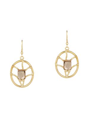 gold brass drop earring - 15266756 - Standard Image - 3