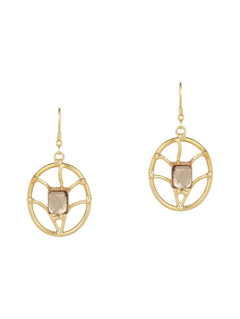 gold brass drop earring - 15266756 - Zoom Image - 3