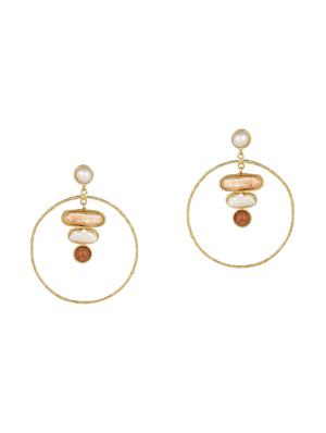 gold brass drop earring - 15266761 - Standard Image - 3
