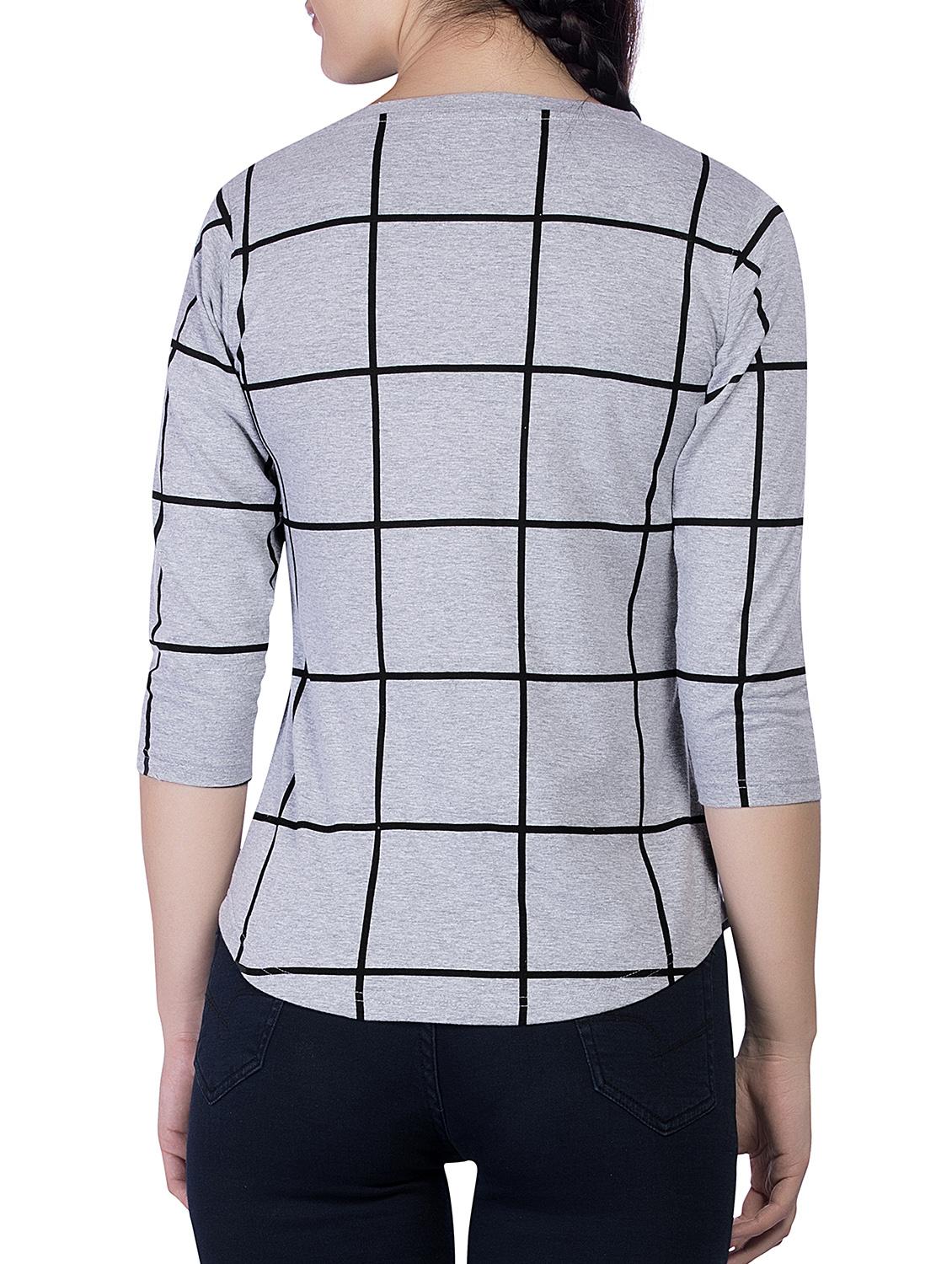 round neck checkered tee - 15268126 - Zoom Image - 3
