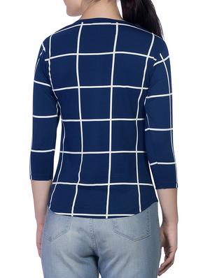 round neck checkered tee - 15268127 - Standard Image - 3