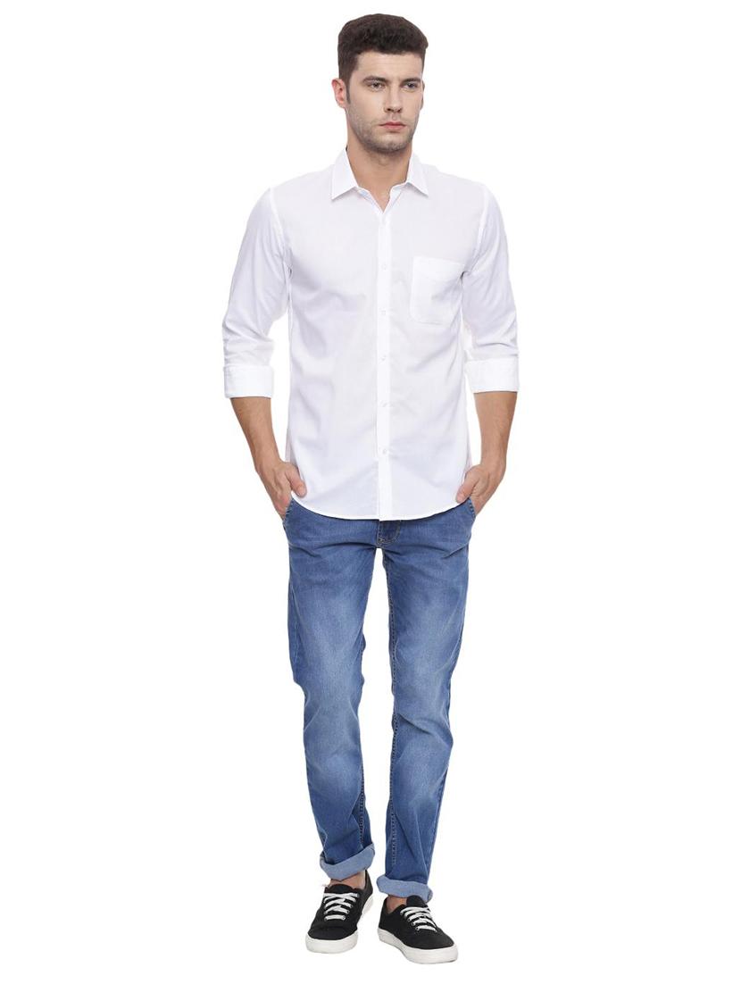 white cotton casual shirt - 15268999 - Zoom Image - 3