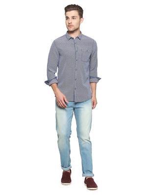 blue cotton casual shirt - 15269023 - Standard Image - 3