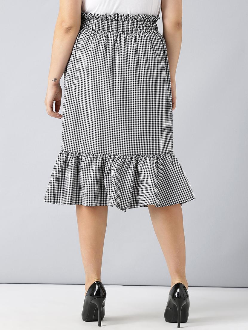 gingham checked flounce hem skirt - 15270178 - Zoom Image - 3
