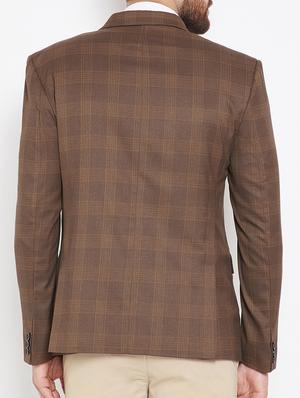 brown poly wool casual blazer - 15270568 - Standard Image - 3