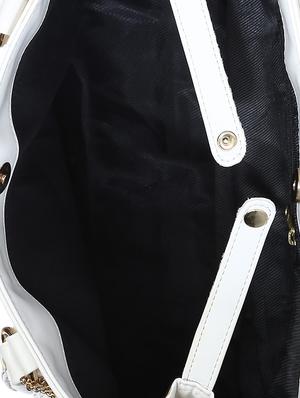 white leatherette (pu) regular handbag - 15272169 - Standard Image - 3