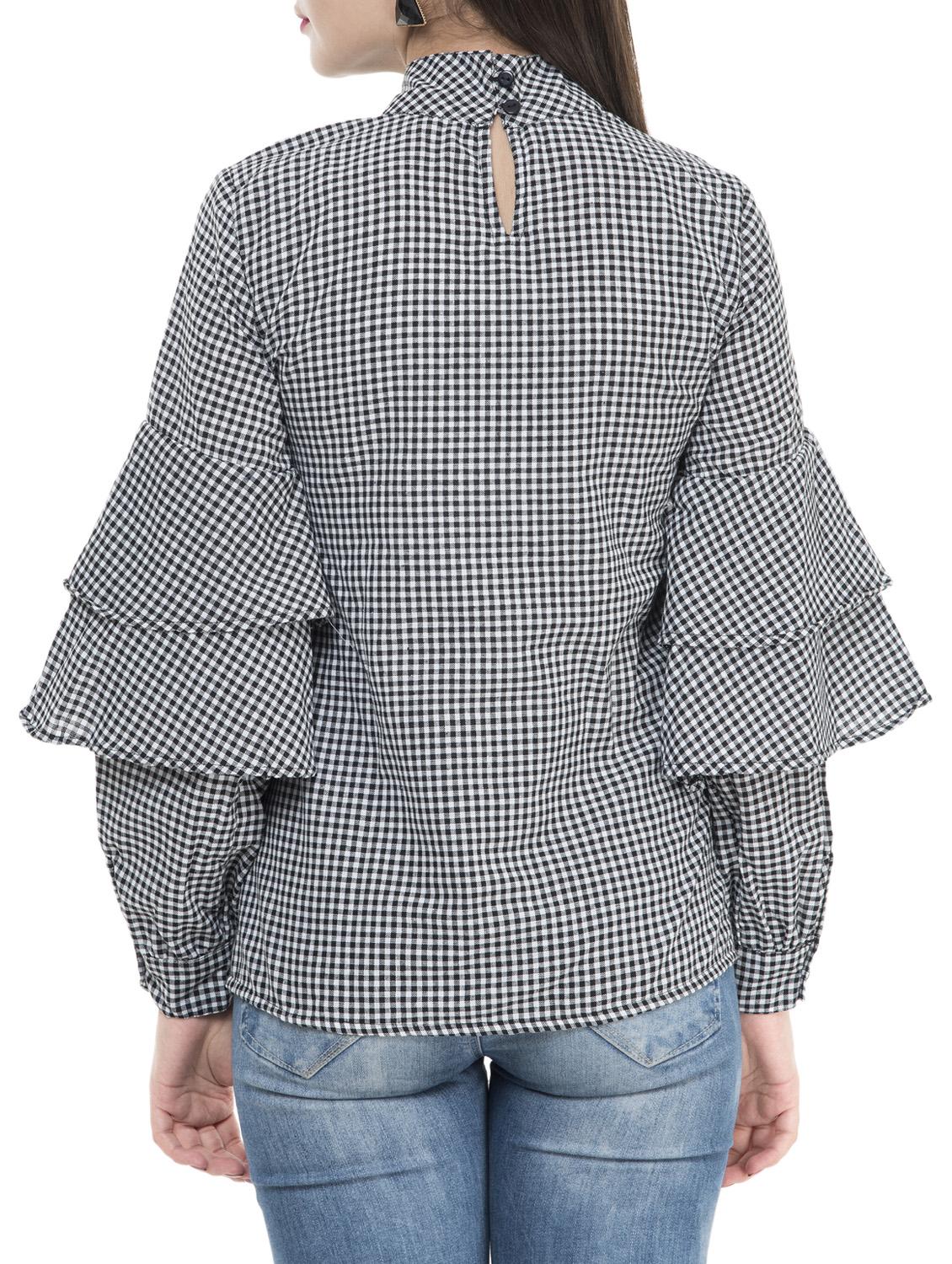 black checkered cotton top - 15272954 - Zoom Image - 3