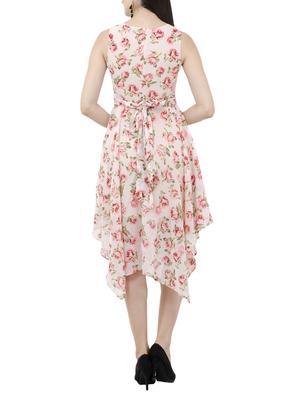 floral sleeveless asymmetric dress - 15273735 - Standard Image - 3