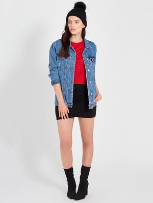 red solid cotton tee - 15274025 - Standard Image - 3