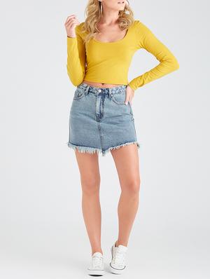 yellow solid cotton tee - 15274027 - Standard Image - 3