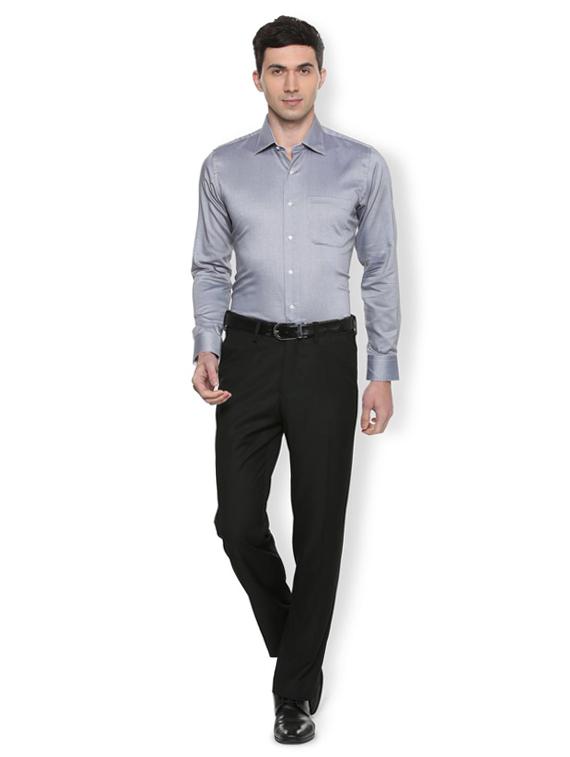 grey cotton formal shirt - 15274513 - Zoom Image - 3