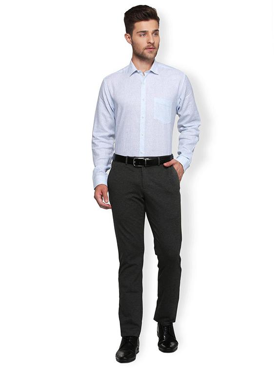 blue linen formal shirt - 15274702 - Zoom Image - 3